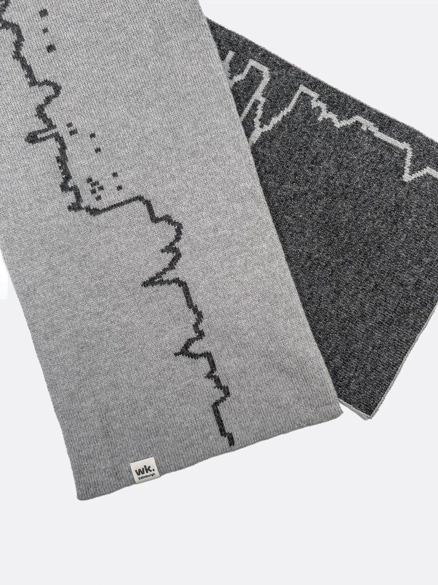 knitted edinburgh skyline knitted merino wool scarf - Woolkind