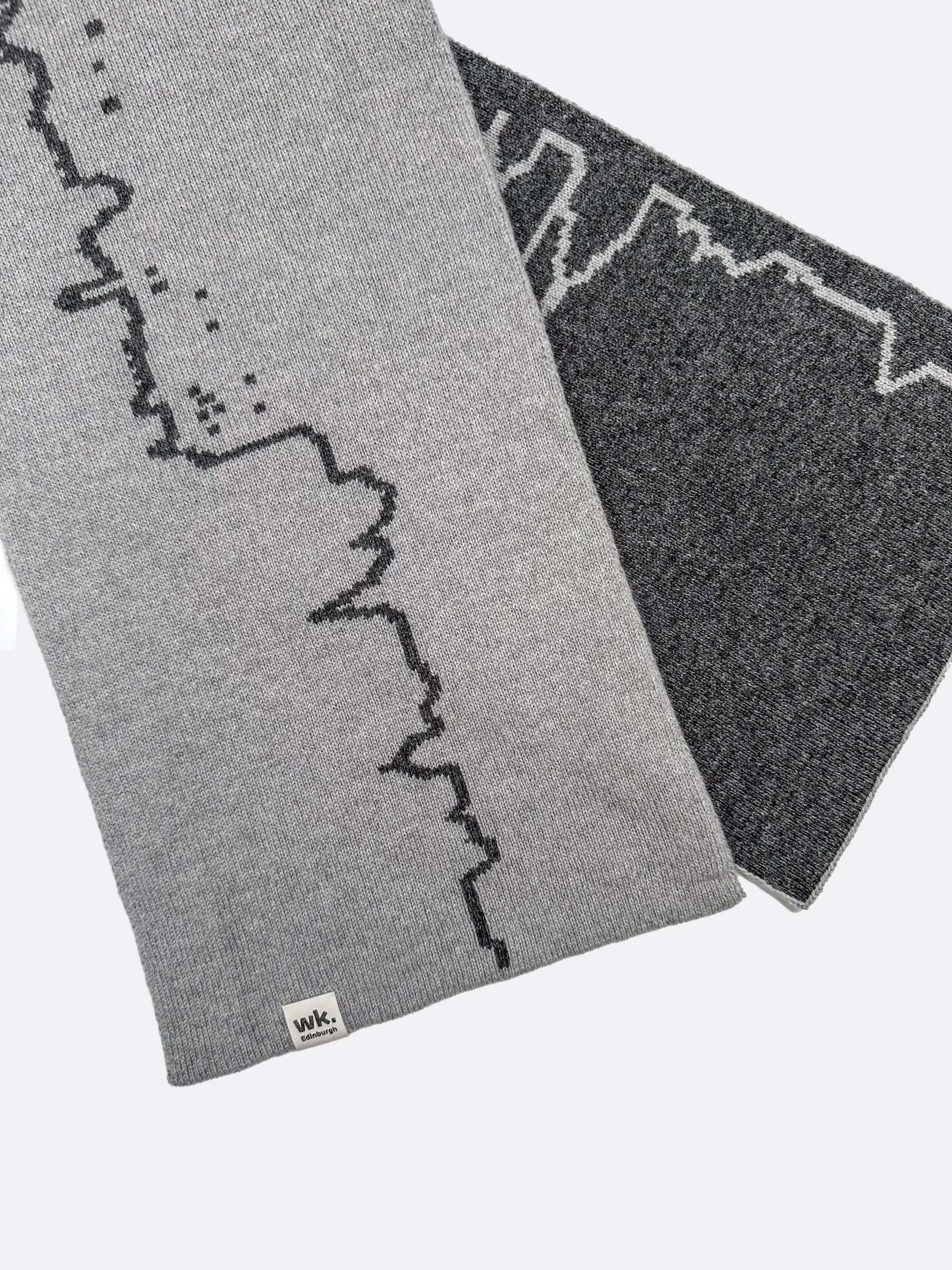 knitted edinburgh skyline knitted merino wool scarf - Woolkind