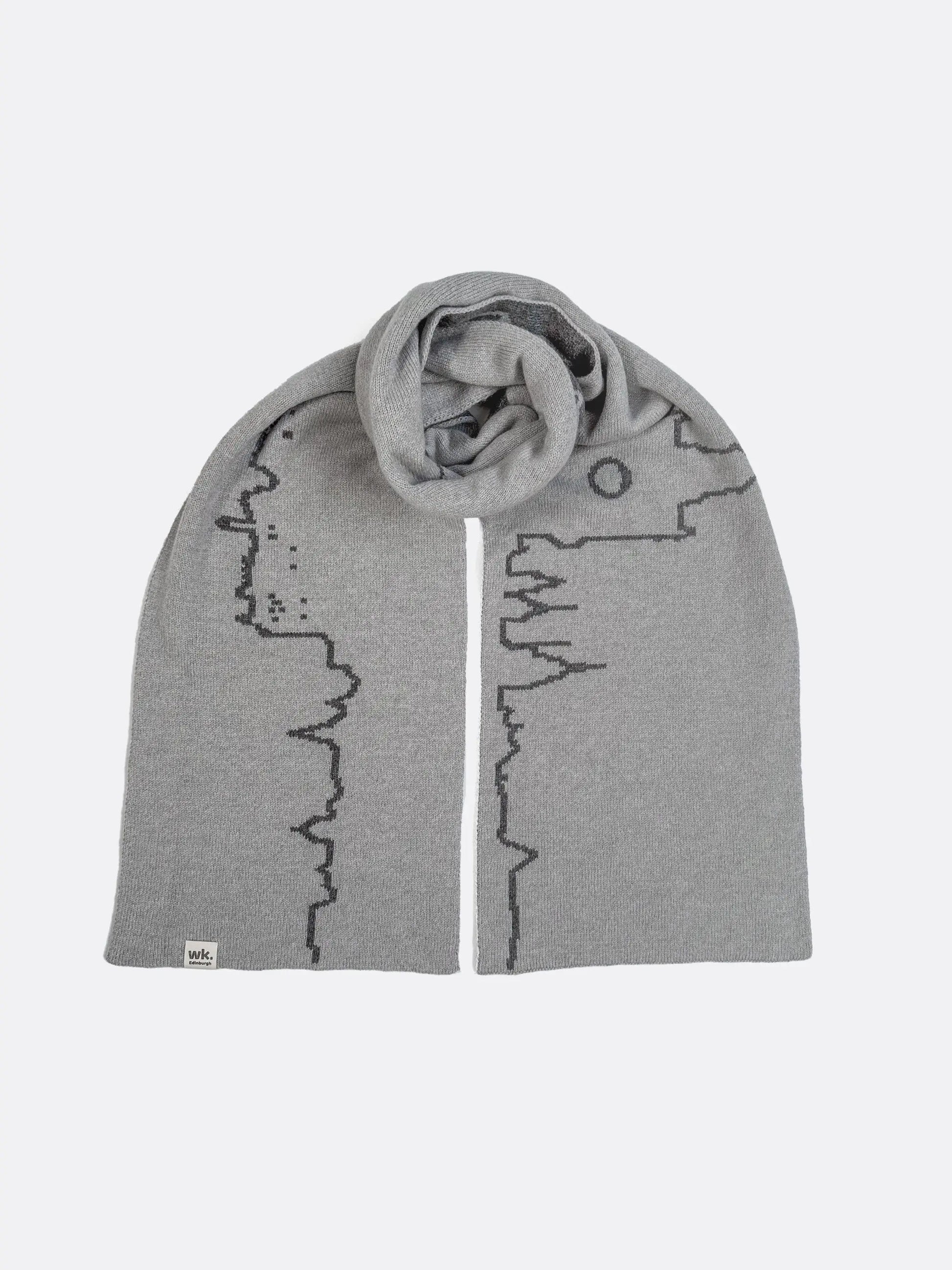 knitted edinburgh skyline knitted merino wool scarf - Woolkind