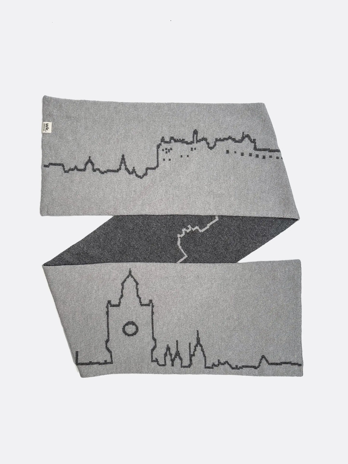knitted edinburgh skyline knitted merino wool scarf - Woolkind