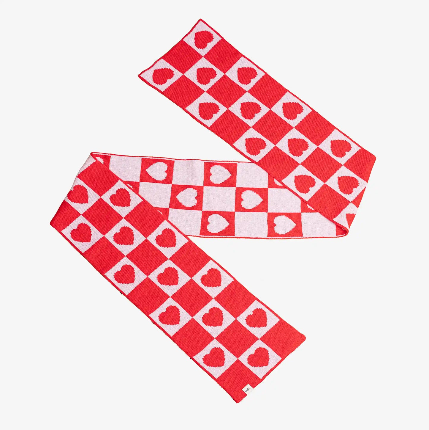 merino wool love heart scarf in red and white - Woolkind