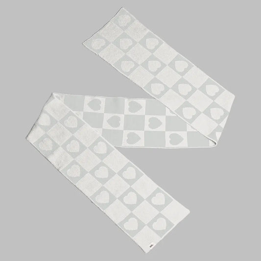 merino wool love heart scarf in white and grey - Woolkind