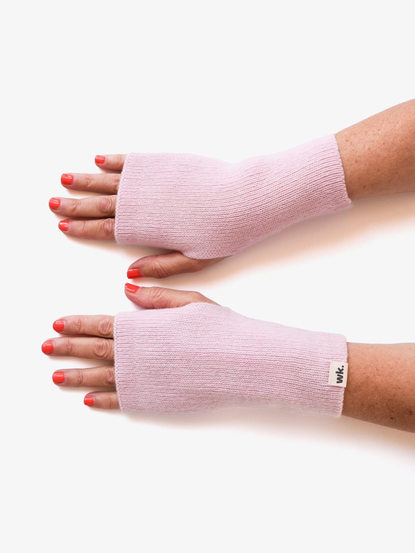 pink knitted merino wool fingerless mittens - Woolkind
