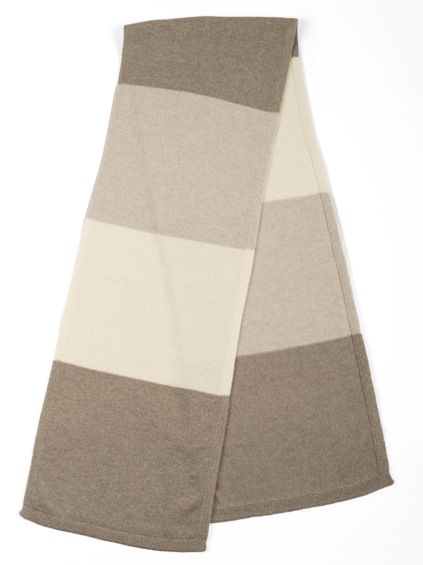 Cream and fawn merino wool scarf - Woolkind