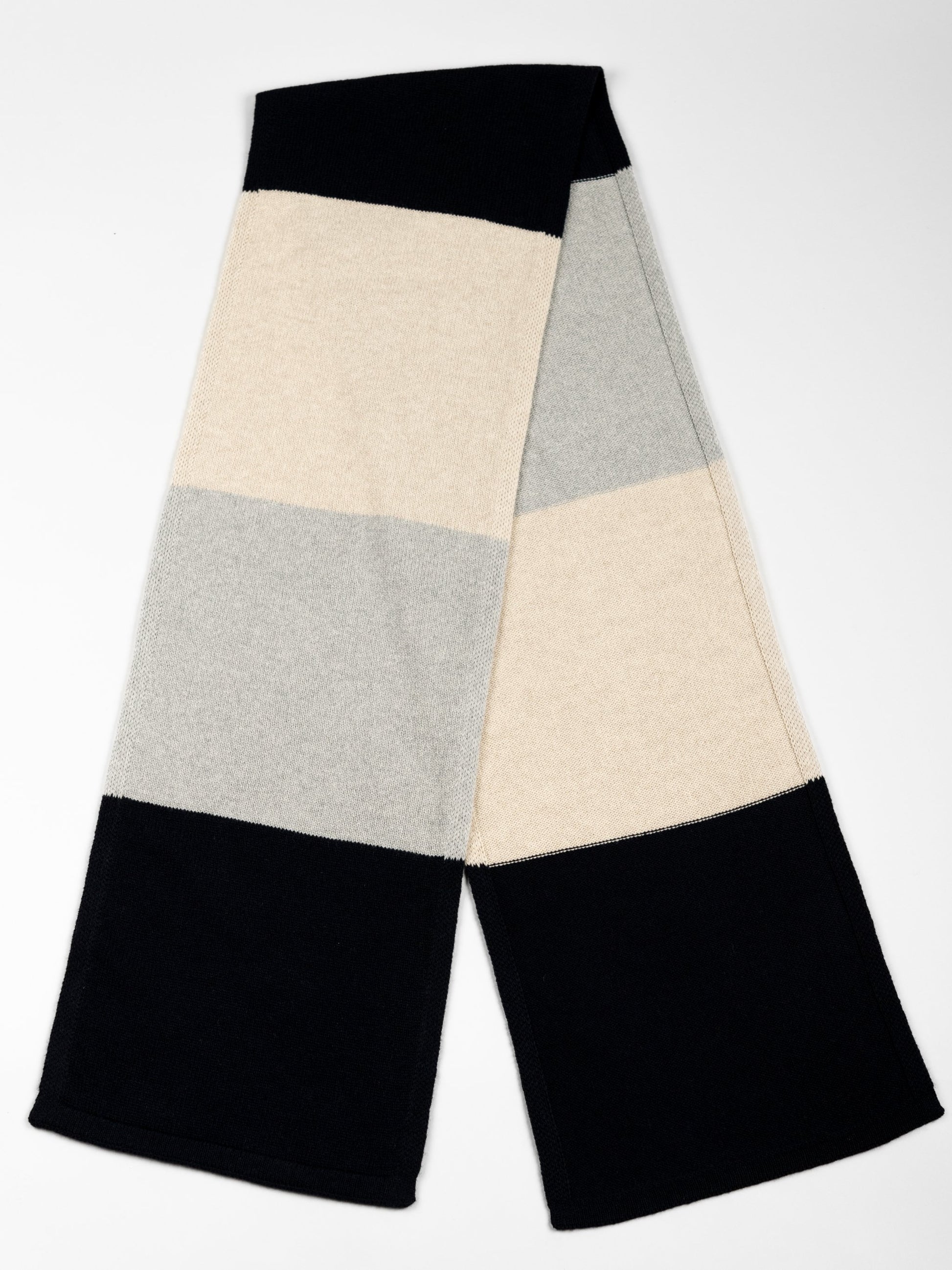 vustom navy and cream merino wool scarf - Wookind