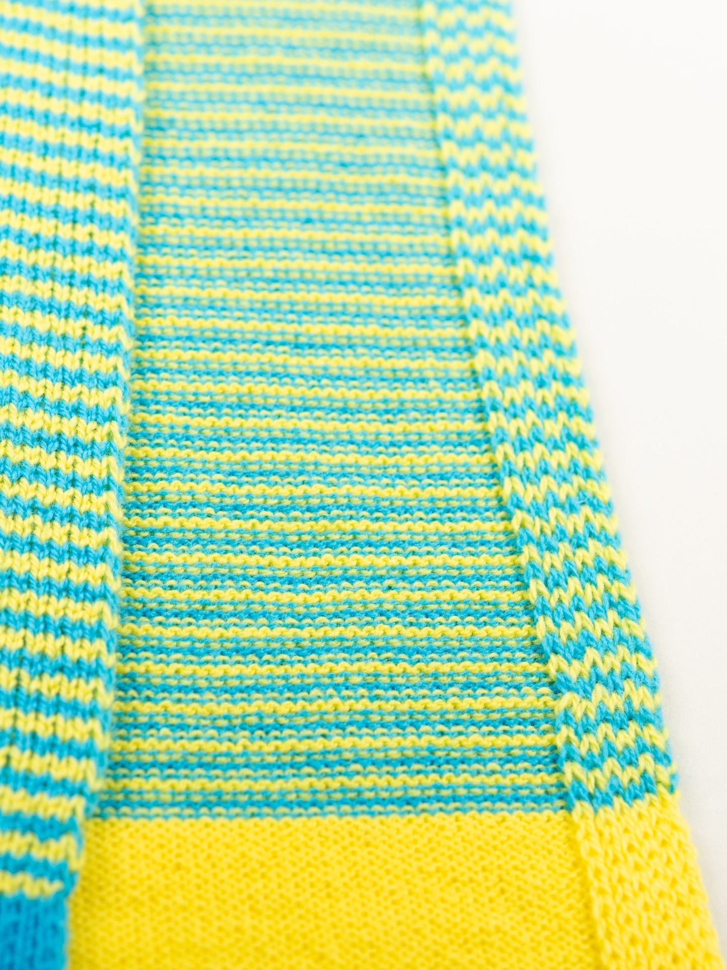 merino wool stripe scarf in yellow and blue edging - Woolkind