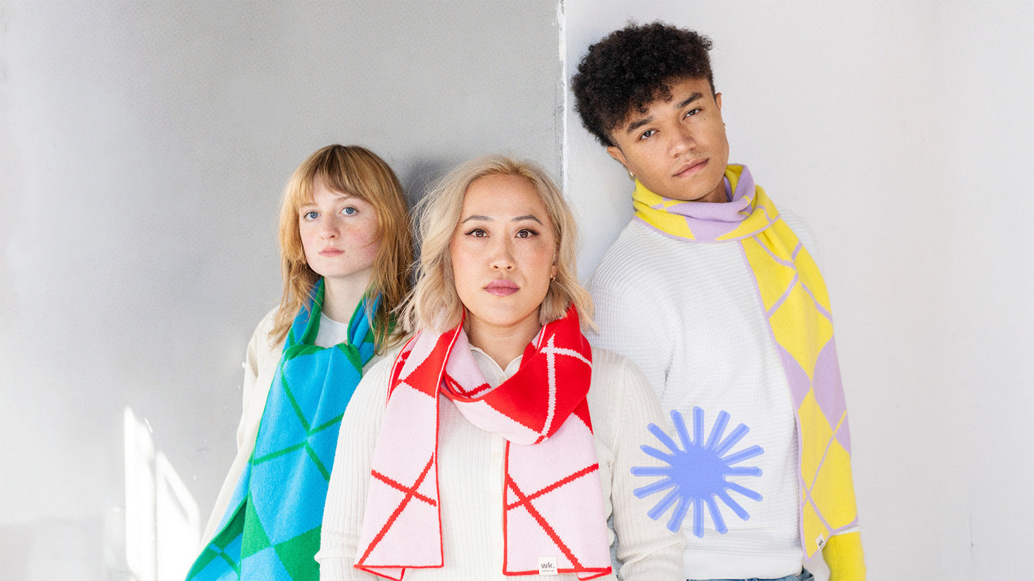 colourful argyle merino wool scarves - woolkind