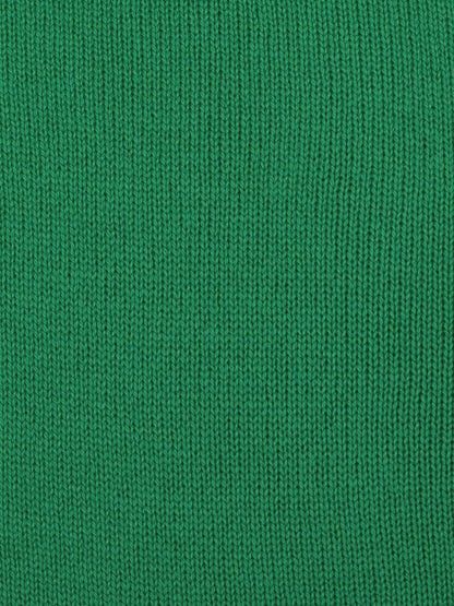 a swatch of plain single jersey knitting made from fine merino wool in a green colour