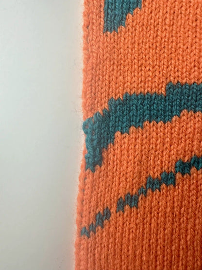 Misfits - Sample Zebra Scarf - Carrot Orange & Teal - Fix