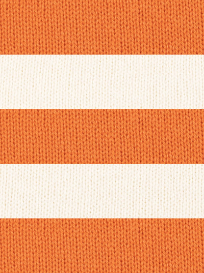 orange and cream merino wool stripe scarf