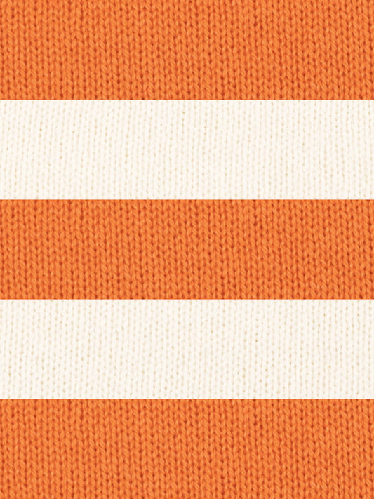 orange and cream merino wool stripe scarf