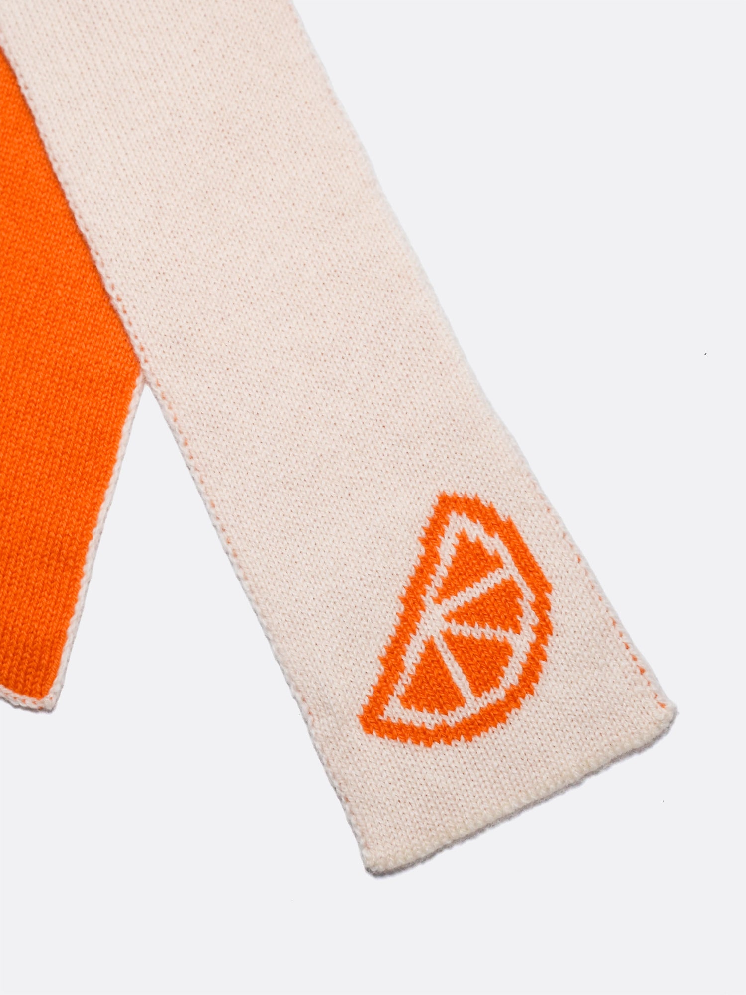 orange citrus segment skinny wool scarf edge - Woolkind