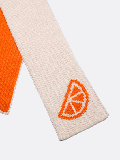 orange citrus segment skinny wool scarf edge - Woolkind