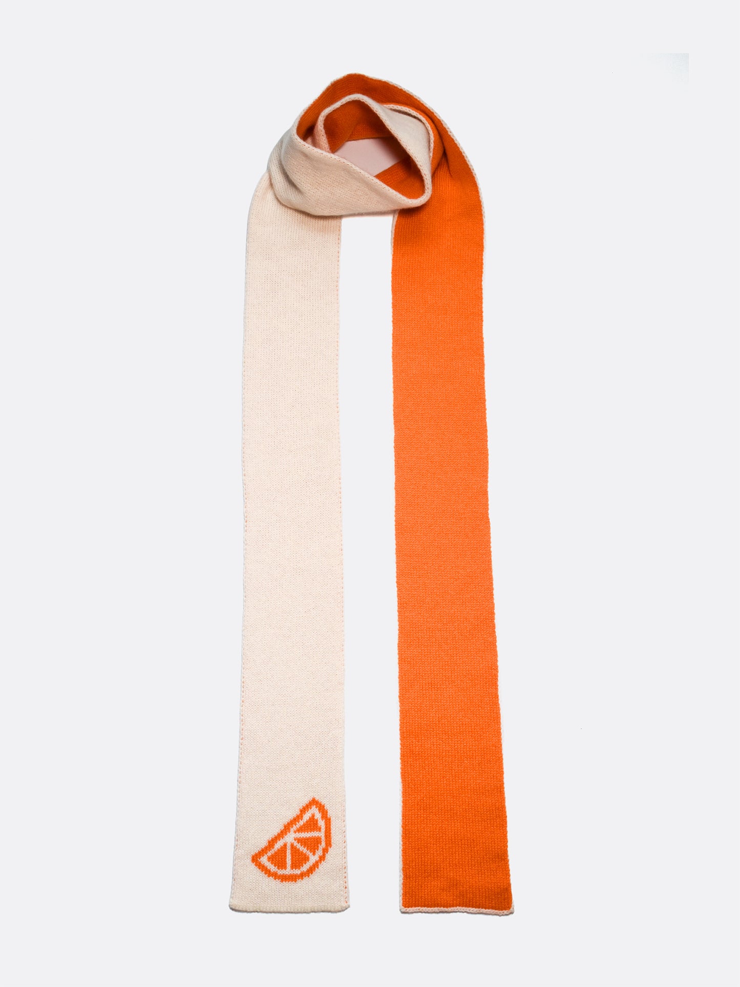 orange citrus segment skinny wool scarf - Woolkind