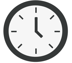 a white clock face emoji with black hands
