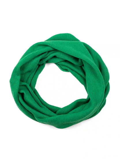 green merino wool infinity scarf flat lay - Woolkind