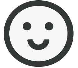 a happy face emoji in black and white