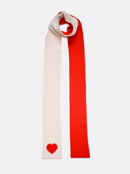 red love heart skinny wool scarf - Woolkind