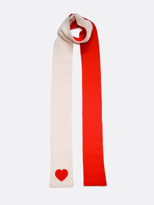 red love heart skinny wool scarf - Woolkind