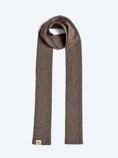 skinny thin merino wool colour block scarf in brown - woolkind