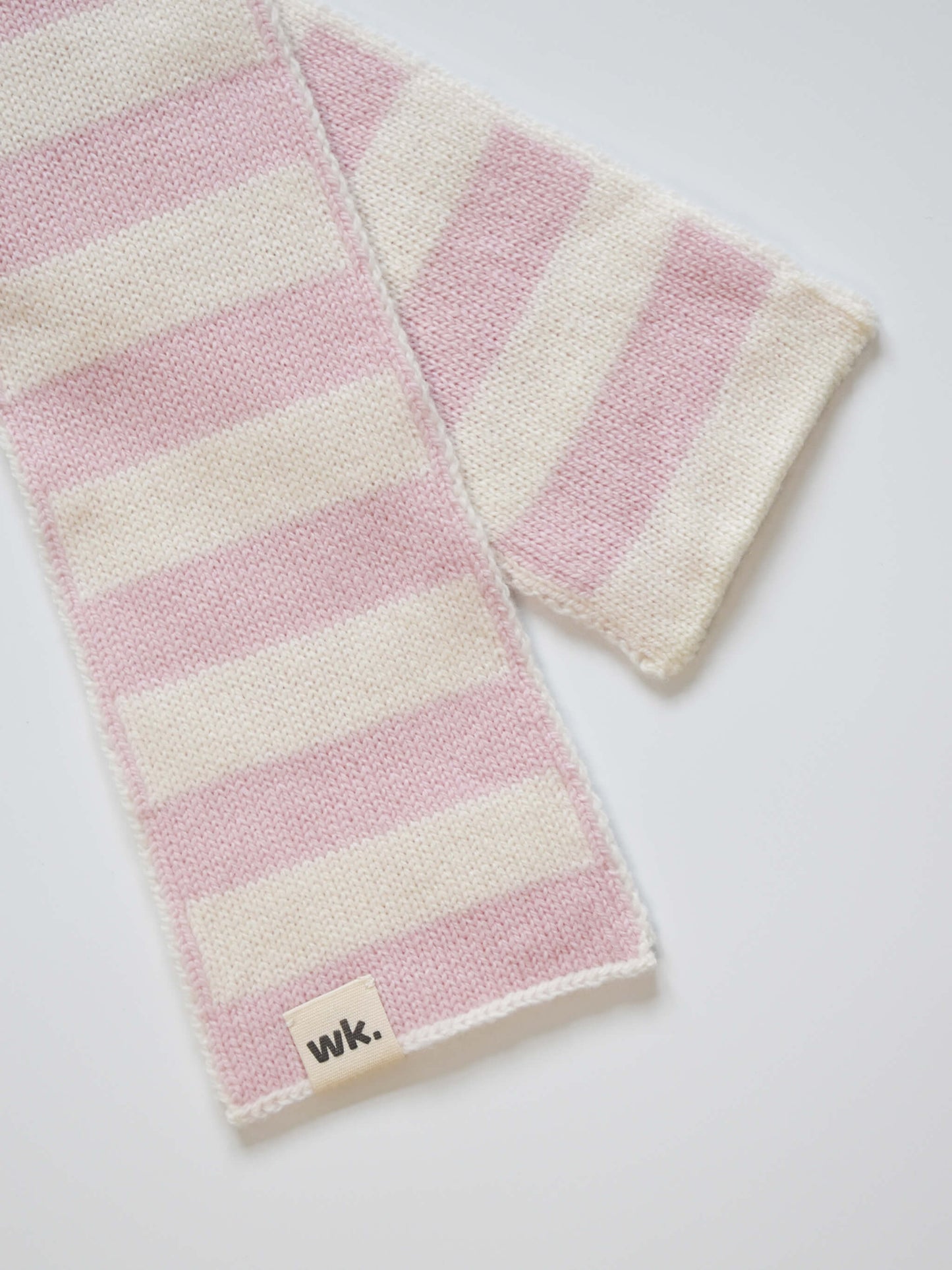 pink skinny narrow merino wool stripe scarf - Woolkind