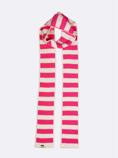 knitted skinny hot pink merino wool scarf - woolkind