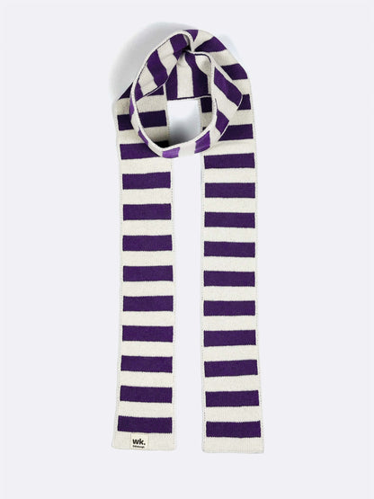 knitted skinny purple merino wool scarf - woolkind