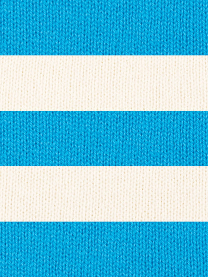 blue and cream merino wool stripe scarf