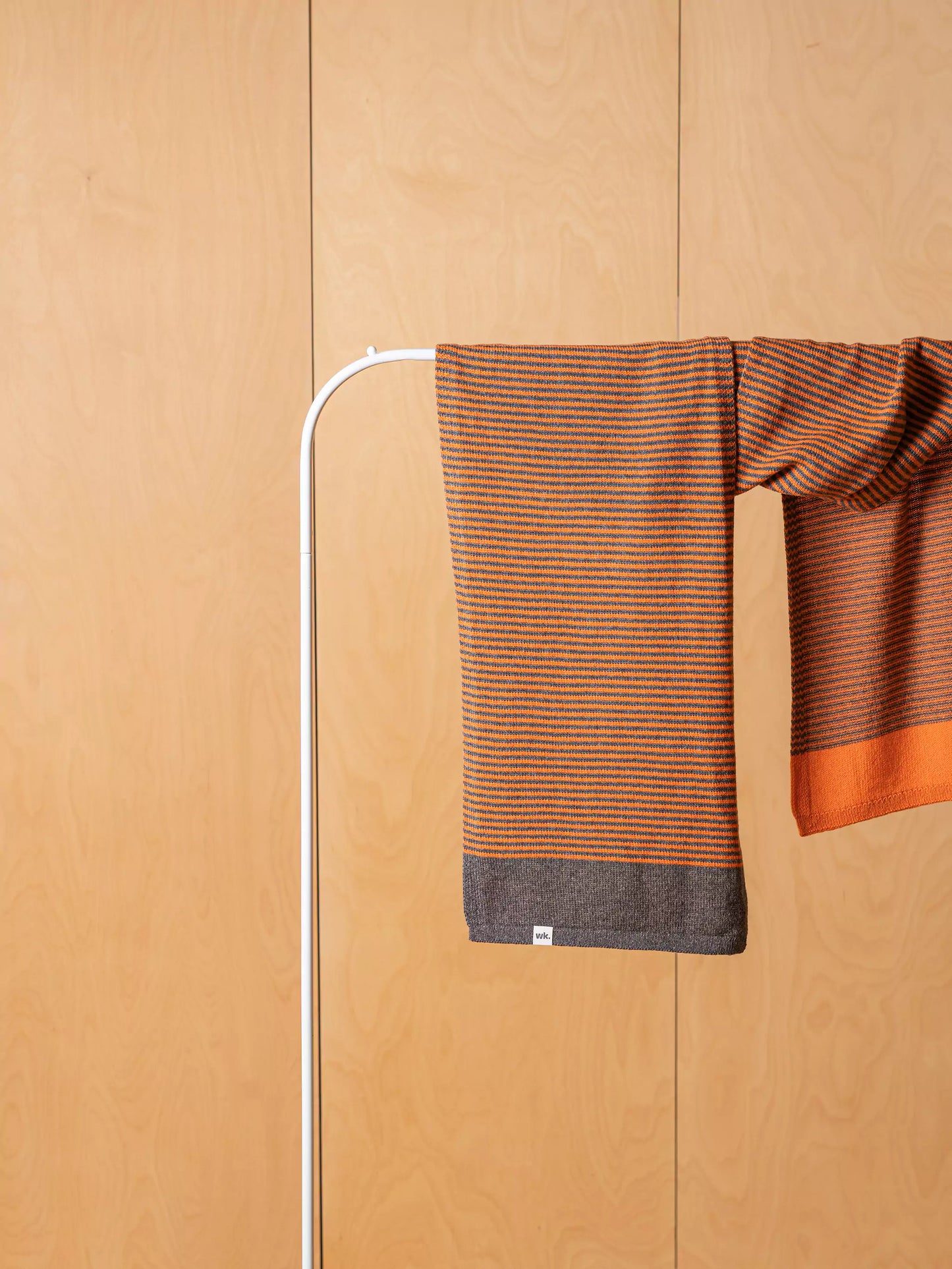 Misfits - The Pencil Stripe Scarf - Haggis Brown & Carrot Orange - Woolkind