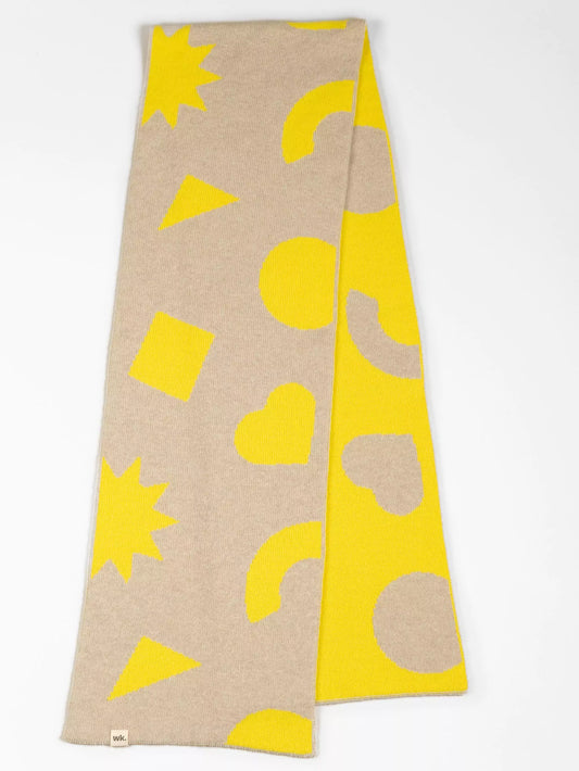 Misfits - The Shape Scarf - Sunshine Yellow & Oatmeal Brown - Woolkind